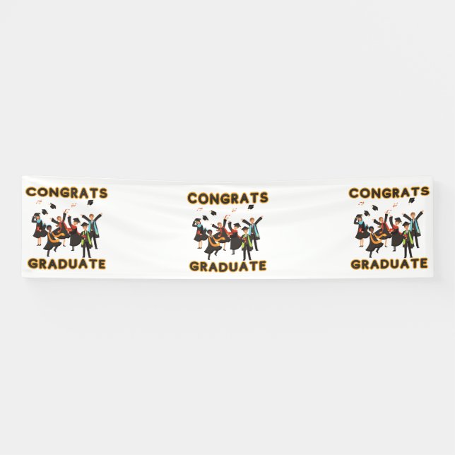 Félicitations au diplômé Bannière en vinyle 2,5x10 (Horizontal)