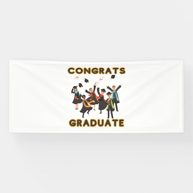 Félicitations au diplômé Bannière en vinyle 2,5x6 (Horizontal)