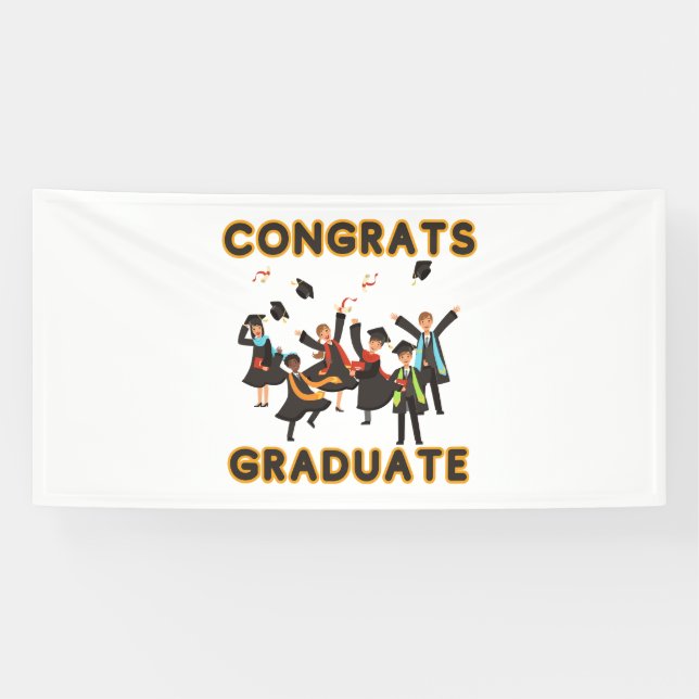 Félicitations au diplômé Bannière en vinyle 4x8 (Horizontal)