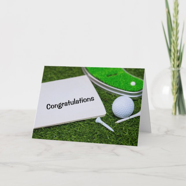 Félicitations au Golf Carte de Diplôme avec balle  (Devant)