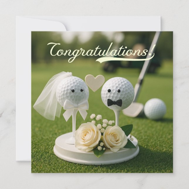 Félicitations au Mariage de golf avec marié et mar (Devant)