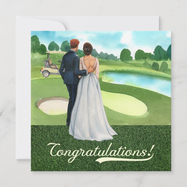 Félicitations au Mariage de golf avec marié et mar (Devant)