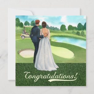 Félicitations au Mariage de golf avec marié et mar