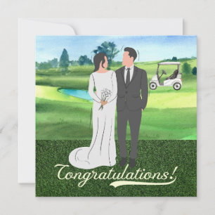 Félicitations au Mariage de golf avec marié et mar