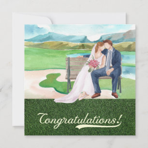 Félicitations au Mariage de golf avec marié et mar