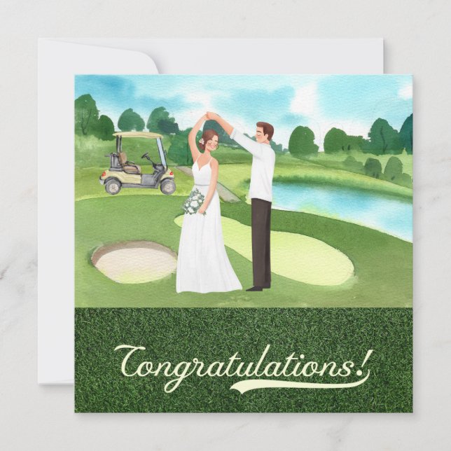 Félicitations au Mariage de golf avec marié et mar (Devant)
