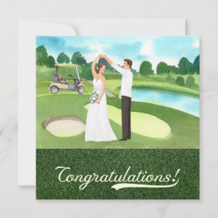 Félicitations au Mariage de golf avec marié et mar
