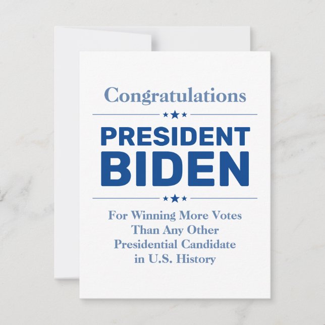 Félicitations au Président Biden Candidat le plus  (Devant)