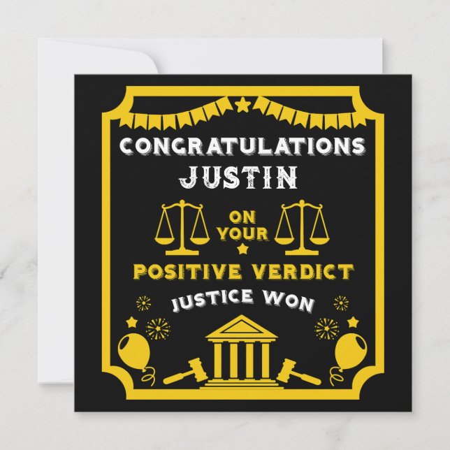 Félicitations au verdict du tribunal (Devant)