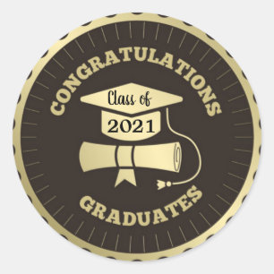 Félicitations aux diplômés Autocollant rond class