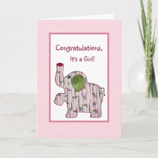 Félicitations aux éléphants roses C'est une carte