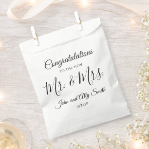 Félicitations aux nouveaux sacs de faveur de M. et