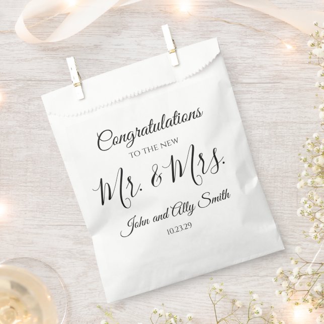 Félicitations aux nouveaux sacs de faveur de M. et (Coupé)