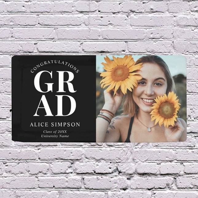 Félicitations Bannière Chic Photo Graduation (Créateur téléchargé)