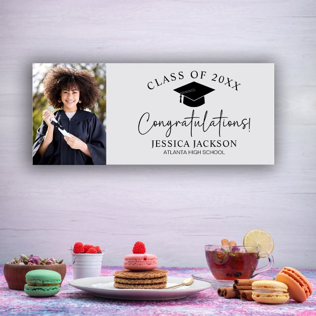 Félicitations ! Bannière de graduation avec photo  (Créateur téléchargé)