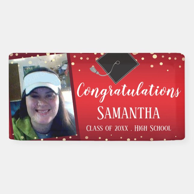 Félicitations Bannière du Parti Budget Graduation (Horizontal)