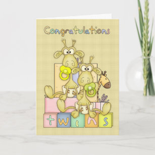 Félicitations Birth Of Twins Card - Carte Mignonne