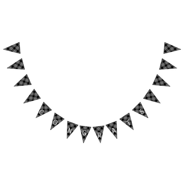 Félicitations Black Plaid Bannière Bunting (Tout)