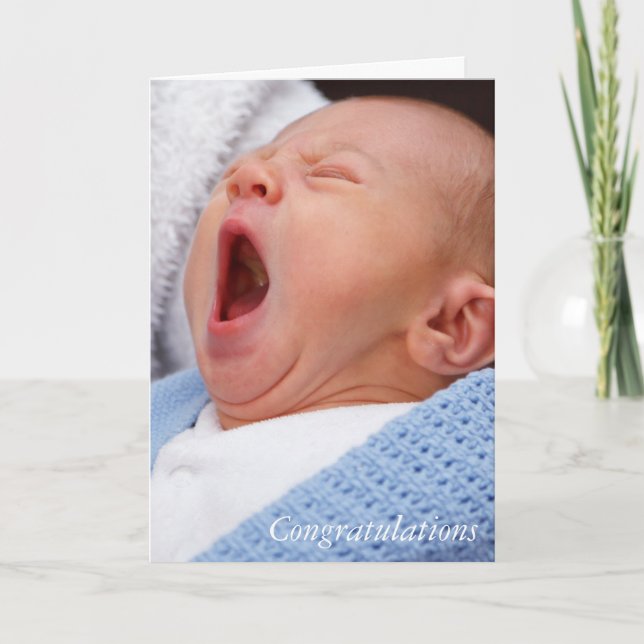 Félicitations carte bébé garçon/fils (Devant)