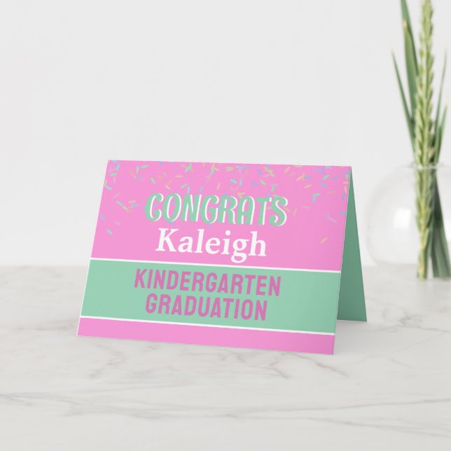 Félicitations ! ! Carte de diplôme de maternelle ! (Devant)