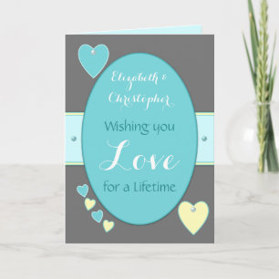 Félicitations carte de mariage turquoise
