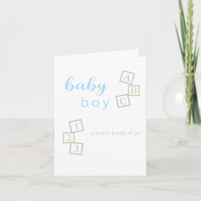 Félicitations Carte de Naissance Bébé Garçon (Devant)