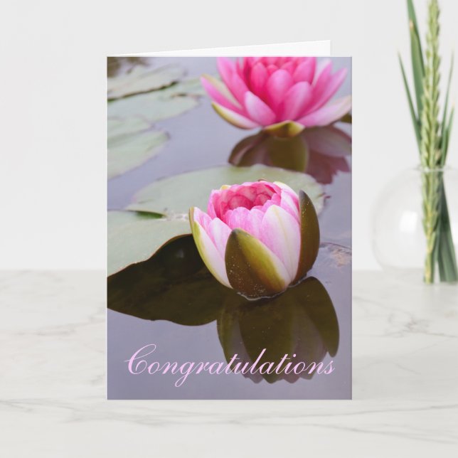 Félicitations Carte de voeux avec Water Lily (Devant)