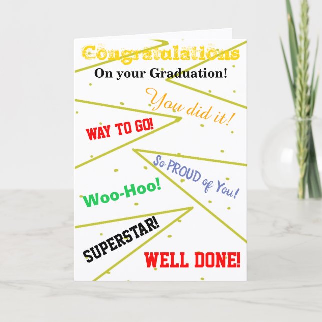 Félicitations Carte de Vœux de Remise de Diplôme A (Devant)