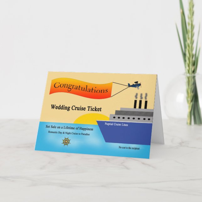 Félicitations Carte de voeux Mariage bateau de cro (Devant)