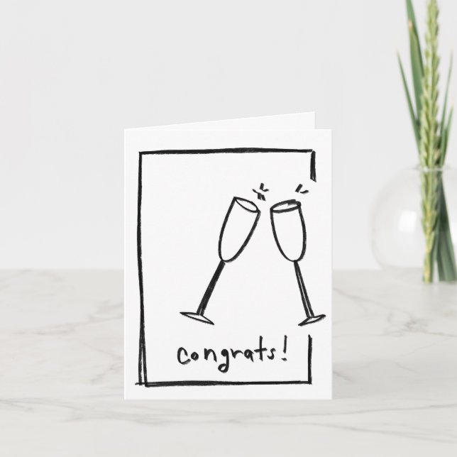 Félicitations - Carte de vœux minimale pliée 1 (Devant)