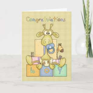 Félicitations Carte Enfant Naissance - Bébé Mignon