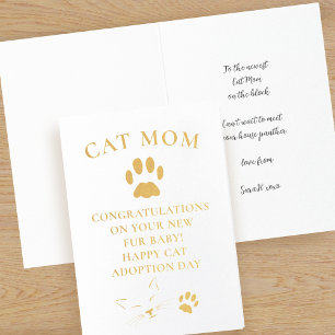 Félicitations Carte Foil Cat Adoption