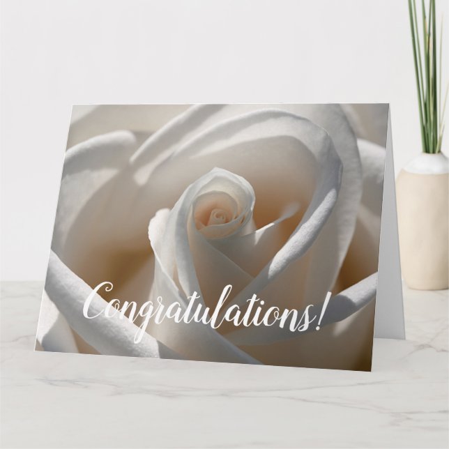 Félicitations Carte grand Mariage Rose personnalis (Devant)