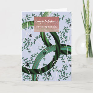 Félicitations Carte Moderne Florale Verte