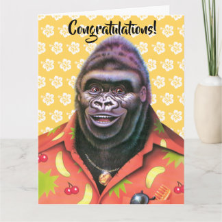 Félicitations Carte Vain Gorilla design.