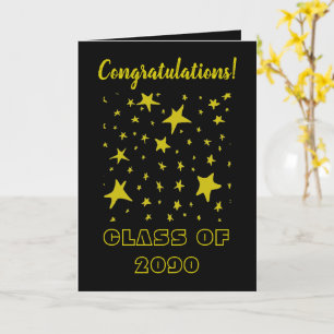 Félicitations Cartes de Diplômés Black & Gold Star