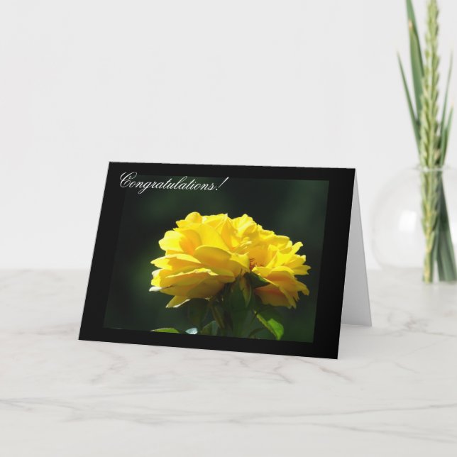 Félicitations ! Cartes Rose Jaune Fleur (Devant)