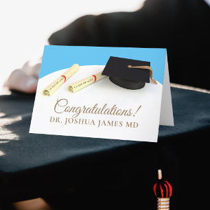 Félicitations Casquette et carte de graduation Scr