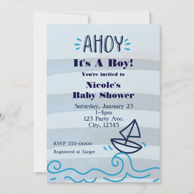 Félicitations C'est un garçon Invitations de Baby  (Devant)