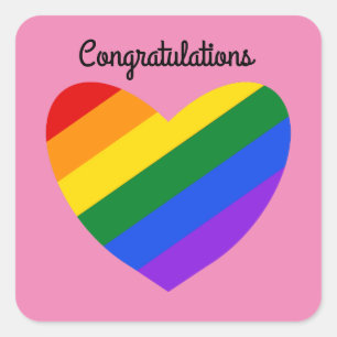 Félicitations Coeur arc-en-ciel #1 Stickers