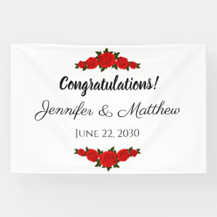 Félicitations de mariage personnalisé Bannière Ros