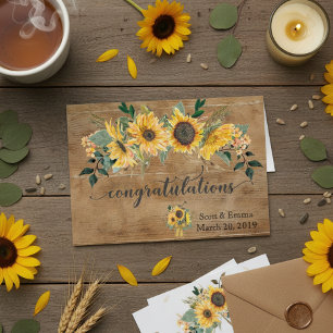 Félicitations de mariage personnalisées Bois rusti