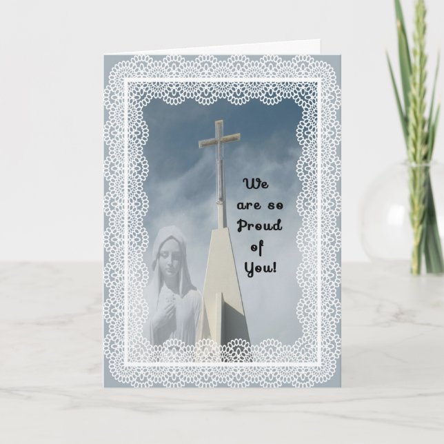 Félicitations d'être devenu une carte de religieus (Devant)