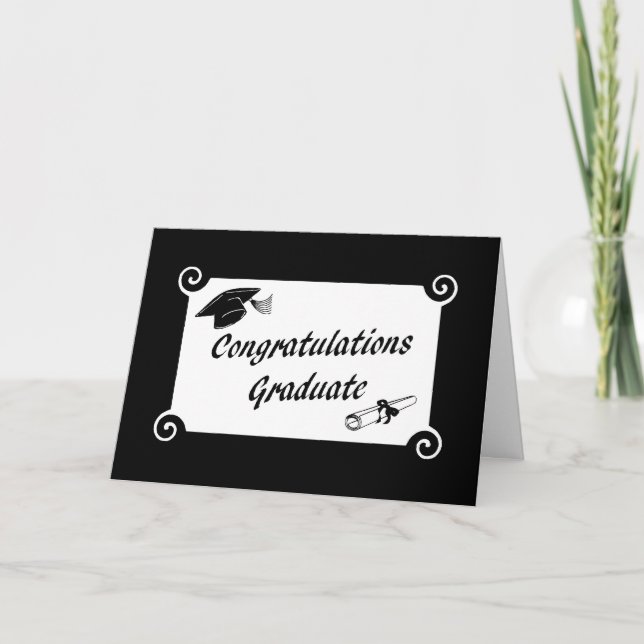 Félicitations Diplômé avec Casquette et carte de d (Devant)