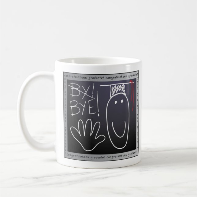 Félicitations Diplômé Classique Café Blanc Mug (Gauche)