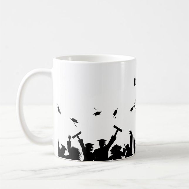 Félicitations Diplômé Mug Simple Minimal Personnal (Gauche)