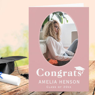 Félicitations Diplômé Rose Photo Carte de Remise d