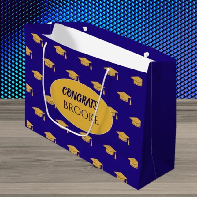 Félicitations diplômé ! Sac cadeau bleu personnali (Créateur téléchargé)