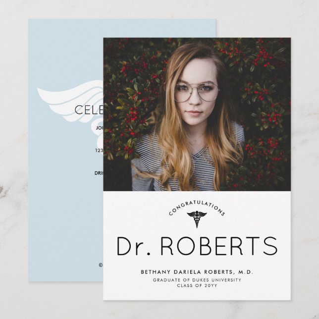 Félicitations Doc Faire-part de diplôme (Devant / Derrière)