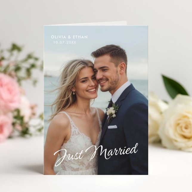 Félicitations Élégantes Faire-Part de Mariage Phot (Créateur téléchargé)